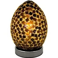 Izar Large Egg Lamp with Chrome Base - Black, Glass