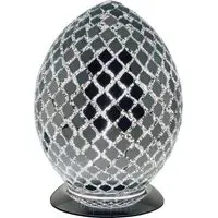 Izar Large Egg Lamp with Chrome Base - Mirrored, Glass