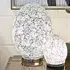 Izar Large Egg Lamp with Chrome Base - White, Glass