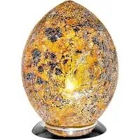 Izar Large Egg Lamp with Chrome Base - Yellow, Glass
