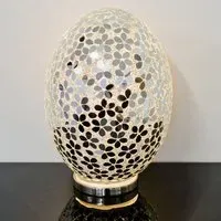 Izar Large Egg Table Lamp - Mirrored, Mosaic Glass
