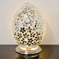 Izar Medium Egg Table Lamp - Mirrored, Mosaic Glass