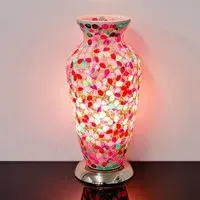 Izar Medium Egg Table Lamp - Pink, Mosaic Glass