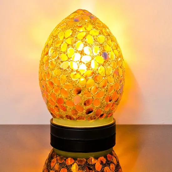 Izar Small Egg Table Lamp - Bronze, Mosaic Glass image