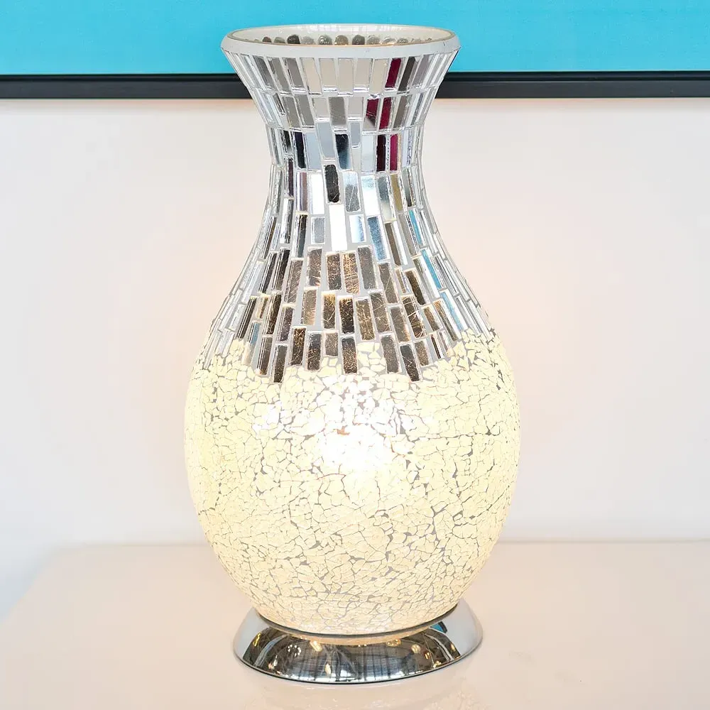 Izar Vase Lamp - White, Glass