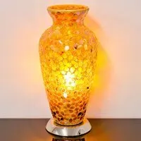 Izar Vase Table Lamp - Bronze, Mosaic Glass