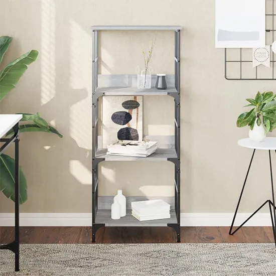 Izola 3-Compartment Bookshelf - Grey, Engineered Wood