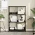 Izola 6-Compartment Bookshelf - Black, Engineered Wood