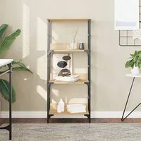 Izola Bookshelf with 3 Compartments - Sonoma Oak, Engineered Wood alternate view