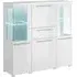 Izola Sideboard with 5 Doors and LED - White, High Gloss