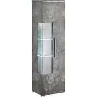 Izola Tall Right Display Cabinet with LED - Slate Grey