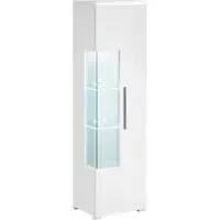Izola Tall Right Display Cabinet with LED - White, High Gloss