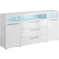 Izola Wide Gloss Sideboard with LED - White