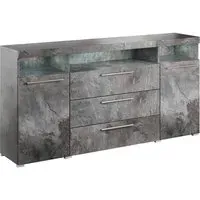 Izola Wide Sideboard with LED - Slate Grey