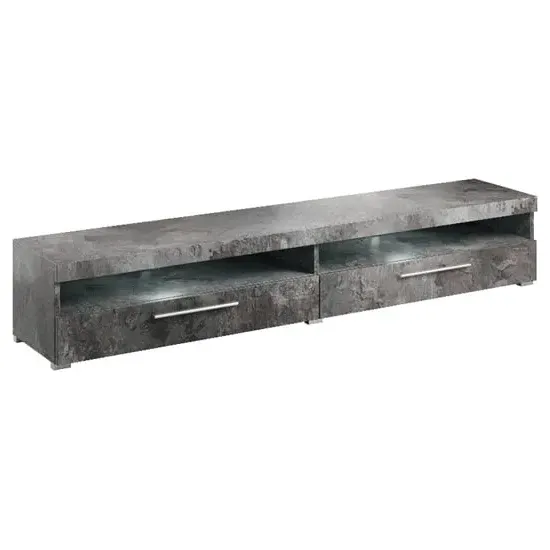 Izola Wide TV Stand with 2 Drawers and LED - Slate Grey image
