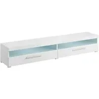 Izola Wide TV Stand with 2 Drawers and LED - White