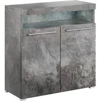 Izola Wooden Sideboard with 2 Doors and LED - Slate Grey