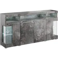 Izola Wooden Sideboard with 4 Doors - Slate Grey