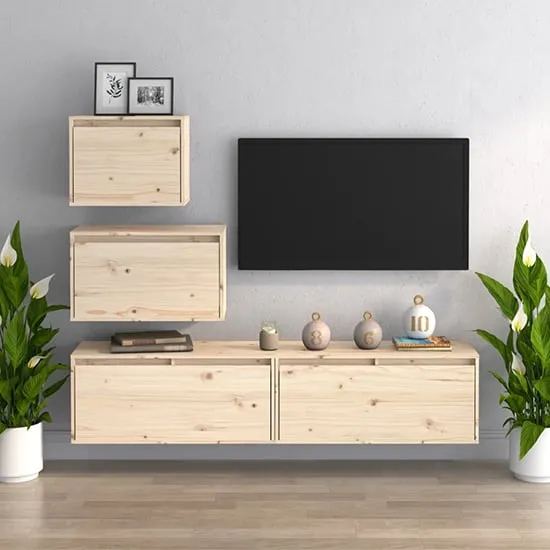 Jacarra Wall Entertainment Unit - Natural, Pinewood