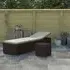 Jack Rattan Sun Lounger with Tea Table - Brown