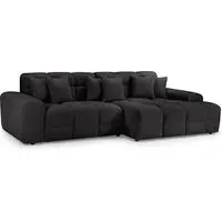 Jackson Left Hand Corner Sofa - Black, Fabric