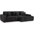 Jackson Left Hand Corner Sofa - Black, Fabric