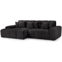 Jackson Right Hand Corner Sofa - Black, Fabric