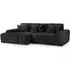 Jackson Right Hand Corner Sofa - Black, Fabric