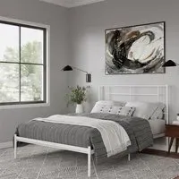 Jacksonville King Size Bed Frame - White, Metal