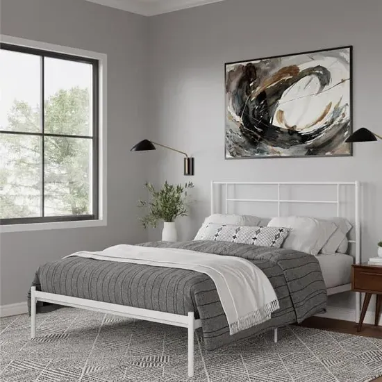 Jacksonville King Size Bed Frame - White, Metal image