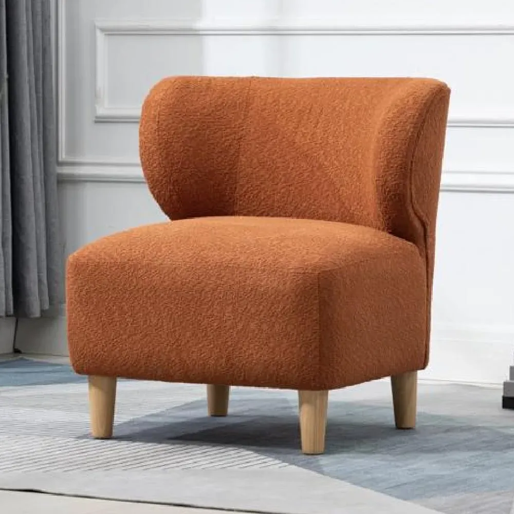 Jakarta Fabric Accent Chair - Rust, Oak