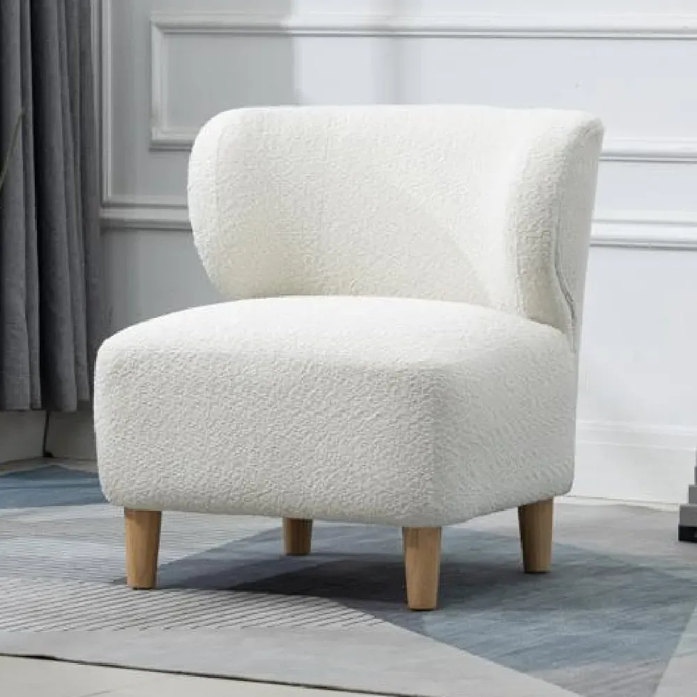 Jakarta Fabric Accent Chair - White, Oak