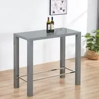 Jam Rectangular Bar Table - Grey, Glass