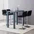 Jam Rectangular Bar Table Set with 4 Candid Stools - Grey, Glass