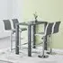 Jam Rectangular Bar Table Set with 4 Stools - Grey, Glass
