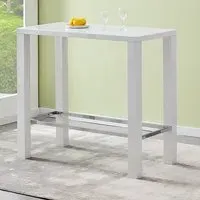 Jam Rectangular Bar Table - White, Glass