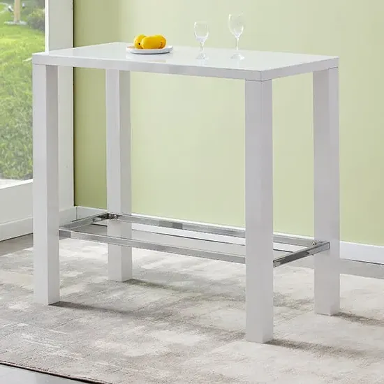 Jam Rectangular Bar Table - White, Glass
