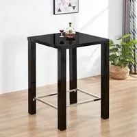 Jam Square Bar Table - Black, Glass