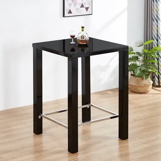 Jam Square Bar Table - Black, Glass