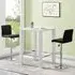 Jam Square Bar Table Set with 2 Coco Stools - White, Glass