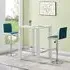 Jam Square Bar Table Set with 2 Copez Stools - White, Glass