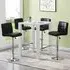Jam Square Bar Table Set with 4 Coco Stools - Black, Glass