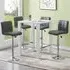 Jam Square Bar Table Set with 4 Coco Stools - Grey, Glass
