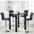 Jam Square Bar Table Set with 4 Stools - Black, Glass