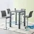 Jam Square Bar Table Set with 4 Stools - Grey, Glass