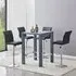 Jam Square Bar Table Set with 4 Stools - Grey, Glass