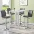 Jam Square Bar Table Set with 4 Stools - White, Glass