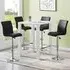 Jam Square Bar Table Set with 4 Stools - White, Glass