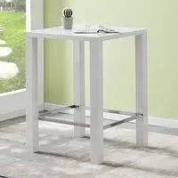 Jam Square Bar Table - White, Glass