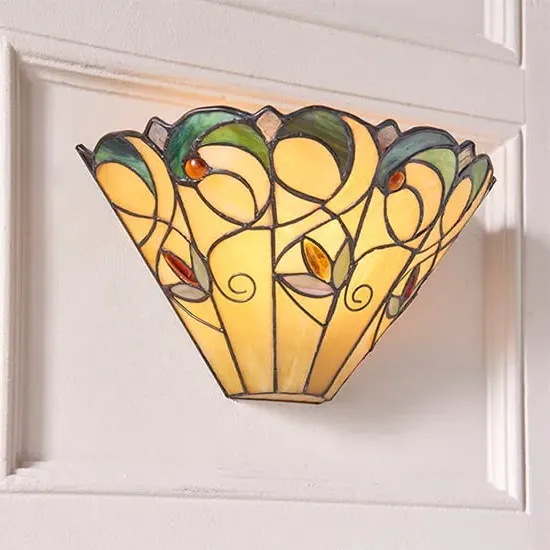Jamelia Tiffany Glass Wall Light - Matt Black